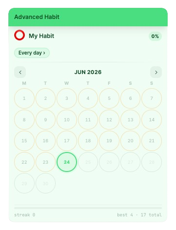 Advanced Habit tracker screenshot